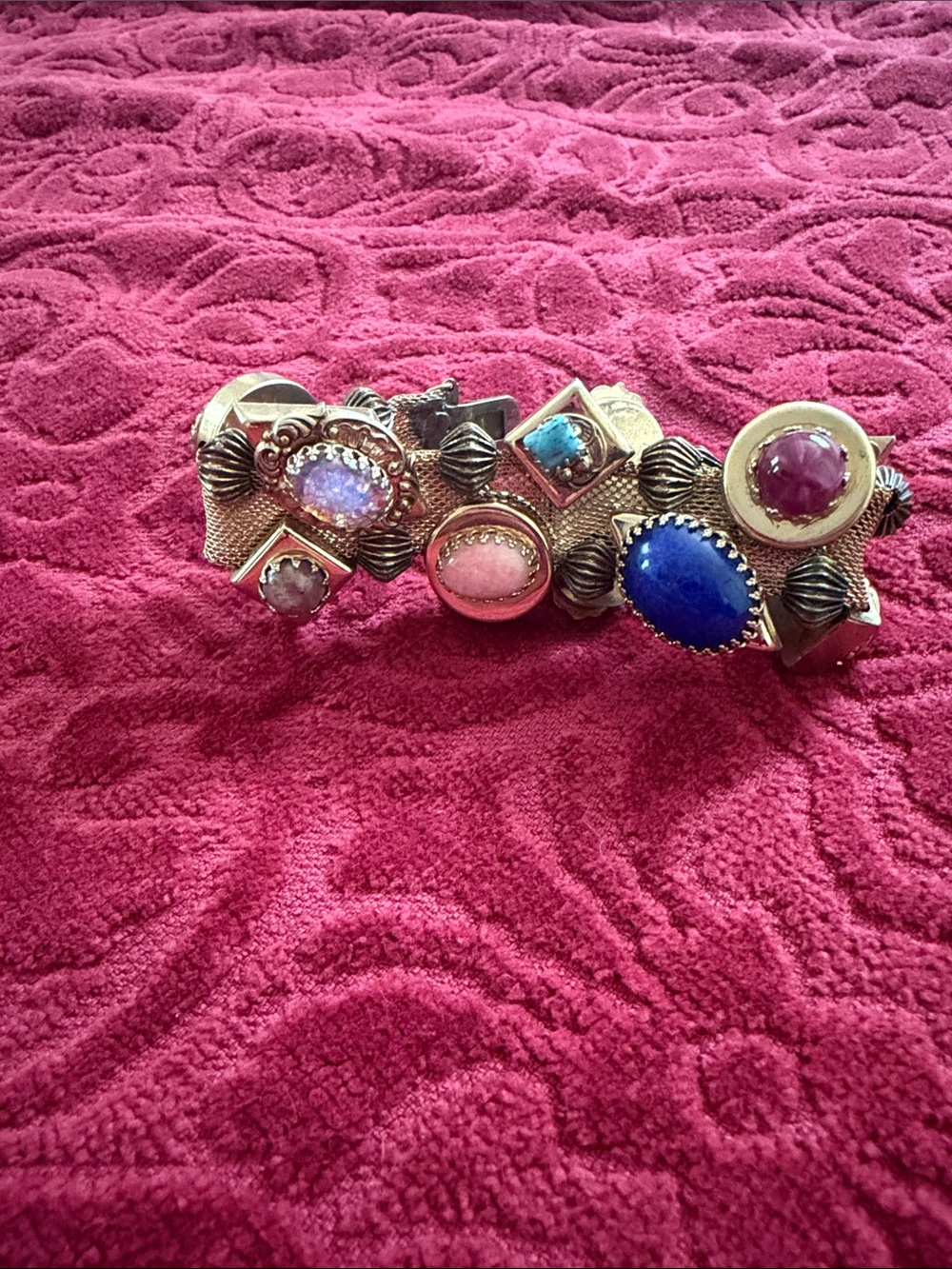 Multicolor Gemstone Statement Bracelet - Women Jewelry